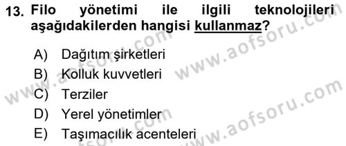 Coğrafi Bilgi Sistemlerinin Kullanım Alanları 2 Dersi 2023 - 2024 Yılı Yaz Okulu Sınav Soruları 13. Soru