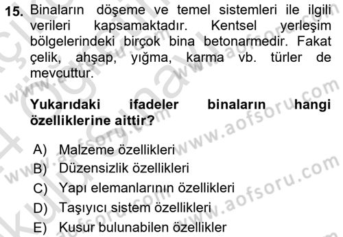 Coğrafi Bilgi Sistemlerinin Kullanım Alanları 2 Dersi 2023 - 2024 Yılı Yaz Okulu Sınav Soruları 15. Soru