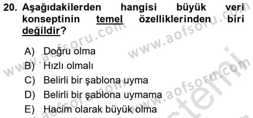 Coğrafi Bilgi Sistemlerinin Kullanım Alanları 2 Dersi 2023 - 2024 Yılı Yaz Okulu Sınav Soruları 20. Soru