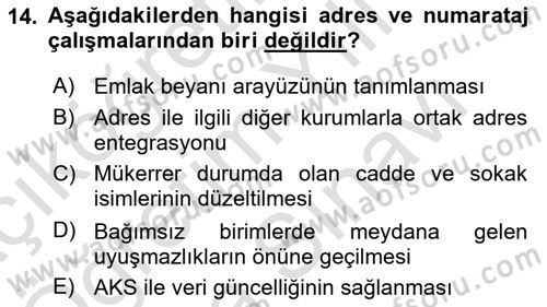 Coğrafi Bilgi Sistemlerinin Kullanım Alanları 2 Dersi 2024 - 2025 Yılı (Vize) Ara Sınav Soruları 14. Soru