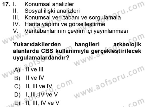 Coğrafi Bilgi Sistemlerinin Kullanım Alanları 2 Dersi 2024 - 2025 Yılı (Vize) Ara Sınav Soruları 17. Soru