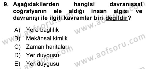 Coğrafi Bilgi Sistemlerinin Kullanım Alanları 2 Dersi 2024 - 2025 Yılı (Vize) Ara Sınav Soruları 9. Soru