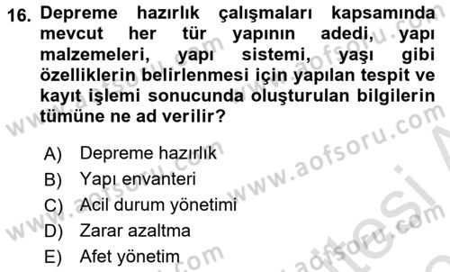 Coğrafi Bilgi Sistemlerinin Kullanım Alanları 2 Dersi 2024 - 2025 Yılı (Final) Dönem Sonu Sınav Soruları 16. Soru