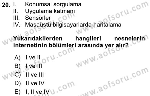 Coğrafi Bilgi Sistemlerinin Kullanım Alanları 2 Dersi 2024 - 2025 Yılı (Final) Dönem Sonu Sınav Soruları 20. Soru