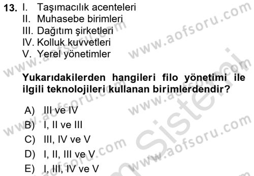 Coğrafi Bilgi Sistemlerinin Kullanım Alanları 2 Dersi 2024 - 2025 Yılı Yaz Okulu Sınav Soruları 13. Soru
