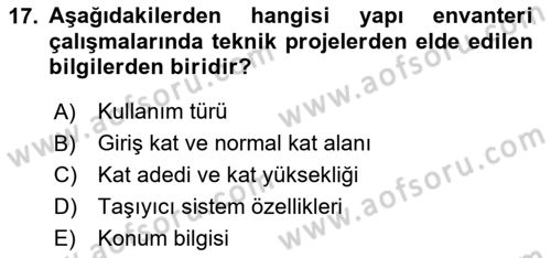 Coğrafi Bilgi Sistemlerinin Kullanım Alanları 2 Dersi 2024 - 2025 Yılı Yaz Okulu Sınav Soruları 17. Soru