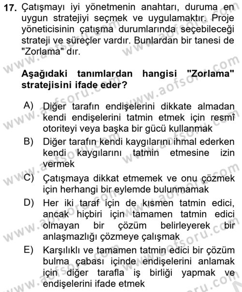 Cbs’de Proje Tasarımı ve Yönetimi Dersi 2022 - 2023 Yılı (Vize) Ara Sınav Soruları 17. Soru