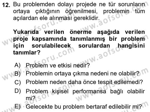 Cbs’de Proje Tasarımı ve Yönetimi Dersi 2022 - 2023 Yılı (Final) Dönem Sonu Sınav Soruları 12. Soru