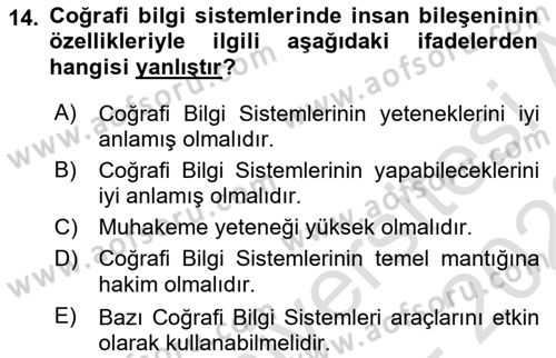 Cbs’de Proje Tasarımı ve Yönetimi Dersi 2022 - 2023 Yılı (Final) Dönem Sonu Sınav Soruları 14. Soru