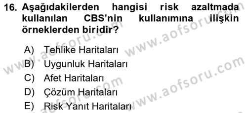 Cbs’de Proje Tasarımı ve Yönetimi Dersi 2022 - 2023 Yılı (Final) Dönem Sonu Sınav Soruları 16. Soru