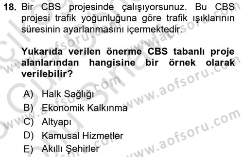 Cbs’de Proje Tasarımı ve Yönetimi Dersi 2022 - 2023 Yılı (Final) Dönem Sonu Sınav Soruları 18. Soru