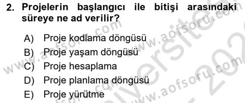 Cbs’de Proje Tasarımı ve Yönetimi Dersi 2022 - 2023 Yılı (Final) Dönem Sonu Sınav Soruları 2. Soru