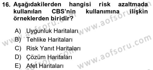 Cbs’de Proje Tasarımı ve Yönetimi Dersi 2022 - 2023 Yılı Yaz Okulu Sınav Soruları 16. Soru