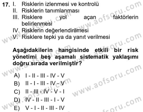 Cbs’de Proje Tasarımı ve Yönetimi Dersi 2022 - 2023 Yılı Yaz Okulu Sınav Soruları 17. Soru