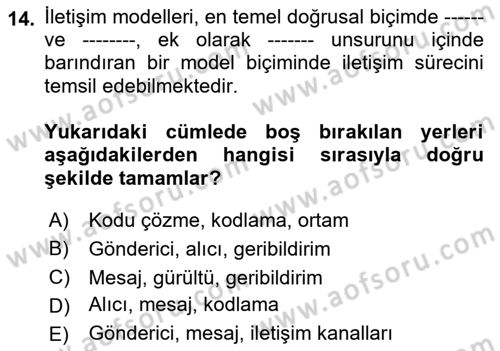 Cbs’de Proje Tasarımı ve Yönetimi Dersi 2023 - 2024 Yılı (Vize) Ara Sınav Soruları 14. Soru