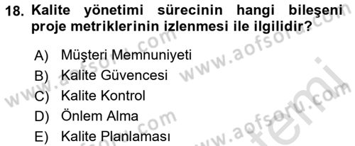 Cbs’de Proje Tasarımı ve Yönetimi Dersi 2023 - 2024 Yılı (Vize) Ara Sınav Soruları 18. Soru