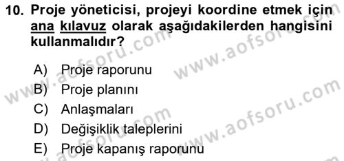 Cbs’de Proje Tasarımı ve Yönetimi Dersi 2023 - 2024 Yılı (Final) Dönem Sonu Sınav Soruları 10. Soru