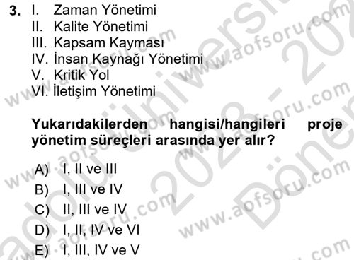 Cbs’de Proje Tasarımı ve Yönetimi Dersi 2023 - 2024 Yılı (Final) Dönem Sonu Sınav Soruları 3. Soru