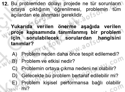 Cbs’de Proje Tasarımı ve Yönetimi Dersi 2023 - 2024 Yılı Yaz Okulu Sınav Soruları 12. Soru