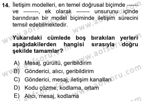 Cbs’de Proje Tasarımı ve Yönetimi Dersi 2024 - 2025 Yılı (Vize) Ara Sınav Soruları 14. Soru