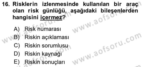 Cbs’de Proje Tasarımı ve Yönetimi Dersi 2024 - 2025 Yılı (Final) Dönem Sonu Sınav Soruları 16. Soru