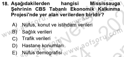 Cbs’de Proje Tasarımı ve Yönetimi Dersi 2024 - 2025 Yılı (Final) Dönem Sonu Sınav Soruları 18. Soru