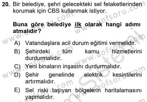 Cbs’de Proje Tasarımı ve Yönetimi Dersi 2024 - 2025 Yılı (Final) Dönem Sonu Sınav Soruları 20. Soru