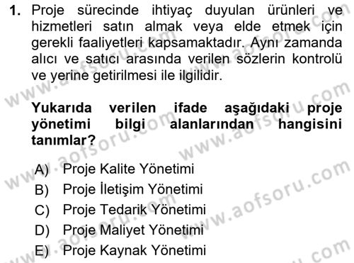 Cbs’de Proje Tasarımı ve Yönetimi Dersi 2024 - 2025 Yılı Yaz Okulu Sınav Soruları 1. Soru