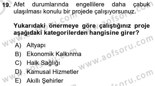 Cbs’de Proje Tasarımı ve Yönetimi Dersi 2024 - 2025 Yılı Yaz Okulu Sınav Soruları 19. Soru