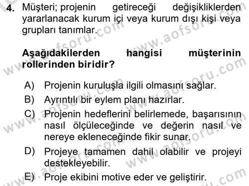Cbs’de Proje Tasarımı ve Yönetimi Dersi 2025 - 2026 Yılı (Vize) Ara Sınav Soruları 4. Soru
