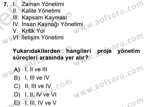 Cbs’de Proje Tasarımı ve Yönetimi Dersi 2025 - 2026 Yılı (Vize) Ara Sınav Soruları 7. Soru