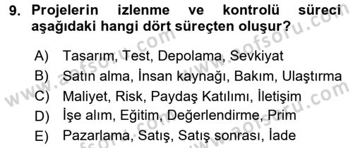 Cbs’de Proje Tasarımı ve Yönetimi Dersi 2025 - 2026 Yılı (Final) Dönem Sonu Sınav Soruları 9. Soru