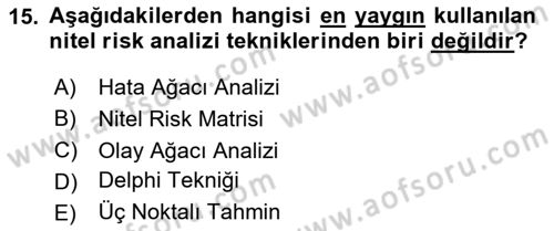 Cbs’de Proje Tasarımı ve Yönetimi Dersi 2025 - 2026 Yılı Yaz Okulu Sınav Soruları 15. Soru