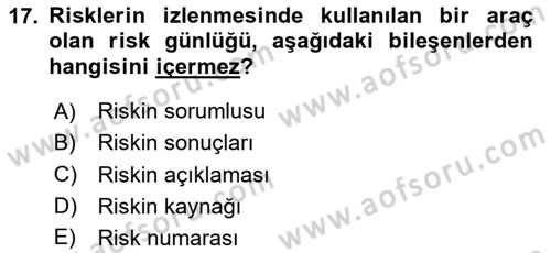 Cbs’de Proje Tasarımı ve Yönetimi Dersi 2025 - 2026 Yılı Yaz Okulu Sınav Soruları 17. Soru