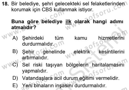 Cbs’de Proje Tasarımı ve Yönetimi Dersi 2025 - 2026 Yılı Yaz Okulu Sınav Soruları 18. Soru