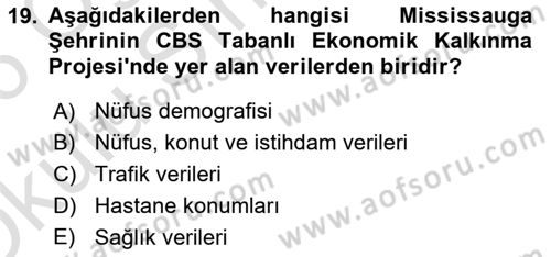 Cbs’de Proje Tasarımı ve Yönetimi Dersi 2025 - 2026 Yılı Yaz Okulu Sınav Soruları 19. Soru