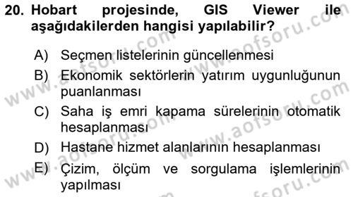 Cbs’de Proje Tasarımı ve Yönetimi Dersi 2025 - 2026 Yılı Yaz Okulu Sınav Soruları 20. Soru