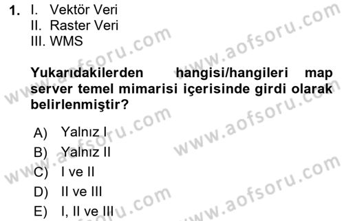 Web Tabanlı CBS Dersi 2022 - 2023 Yılı Yaz Okulu Sınav Soruları 1. Soru