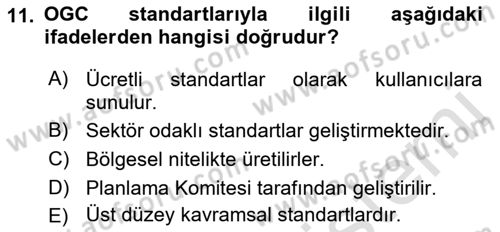 Web Tabanlı CBS Dersi 2022 - 2023 Yılı Yaz Okulu Sınav Soruları 11. Soru