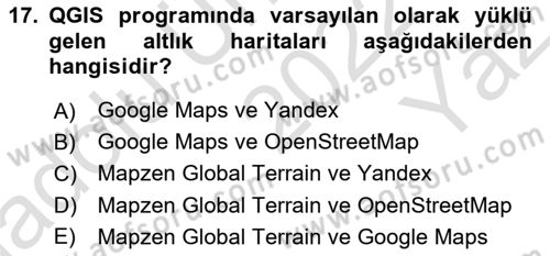 Web Tabanlı CBS Dersi 2022 - 2023 Yılı Yaz Okulu Sınav Soruları 17. Soru