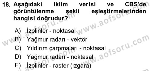 Web Tabanlı CBS Dersi 2022 - 2023 Yılı Yaz Okulu Sınav Soruları 18. Soru