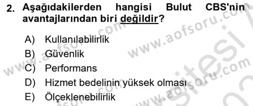 Web Tabanlı CBS Dersi 2022 - 2023 Yılı Yaz Okulu Sınav Soruları 2. Soru