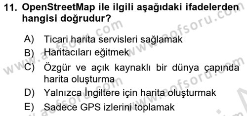 Web Tabanlı CBS Dersi 2023 - 2024 Yılı (Final) Dönem Sonu Sınav Soruları 11. Soru