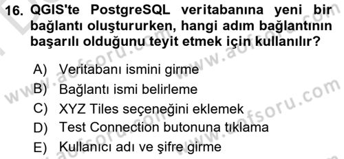 Web Tabanlı CBS Dersi 2023 - 2024 Yılı (Final) Dönem Sonu Sınav Soruları 16. Soru