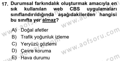 Web Tabanlı CBS Dersi 2023 - 2024 Yılı (Final) Dönem Sonu Sınav Soruları 17. Soru