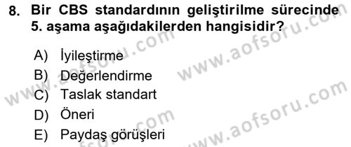 Web Tabanlı CBS Dersi 2023 - 2024 Yılı (Final) Dönem Sonu Sınav Soruları 8. Soru
