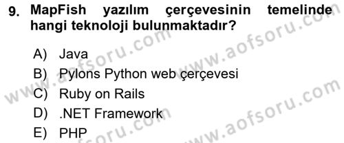 Web Tabanlı CBS Dersi 2023 - 2024 Yılı (Final) Dönem Sonu Sınav Soruları 9. Soru