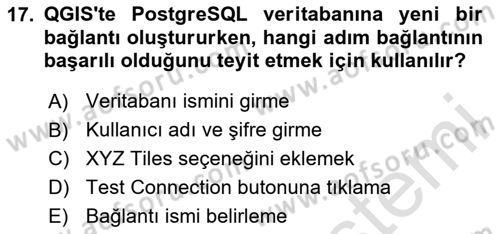 Web Tabanlı CBS Dersi 2023 - 2024 Yılı Yaz Okulu Sınav Soruları 17. Soru