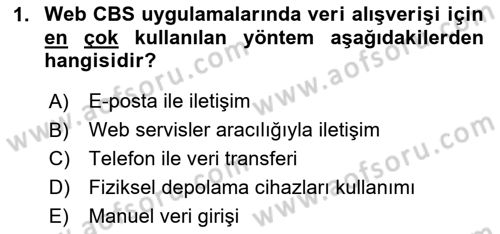Web Tabanlı CBS Dersi 2024 - 2025 Yılı (Vize) Ara Sınav Soruları 1. Soru