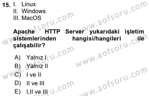Web Tabanlı CBS Dersi 2024 - 2025 Yılı (Vize) Ara Sınav Soruları 15. Soru